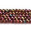 Electroplate Glass Beads Strands GLAA-H021-01B-FP10-2