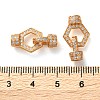 925 Sterling Silver Micro Pave Clear Cubic Zirconia Fold Over Clasps STER-K176-24G-3