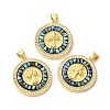 Brass Micro Pave Clear Cubic Zirconia Pendants KK-K385-036G-2