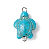 Synthetic Turquoise Dyed Connector Charms PALLOY-JF02351-01-3