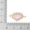 Golden Plated Brass Pave Clear Cubic Zirconia Connector Charms KK-L218-002G-04-3