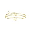 2Pcs 2 Styles Brass Beaded Bracelets & Satellite Chains Bracelets for Women FS-WG4A116-22-1