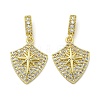 Rack Plating Brass Micro Pave Cubic Zirconia Pendants KK-E114-04G-02-1