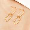 Oval 316 Stainless Steel Dangle Stud Earrings EJEW-D339-04G-3
