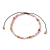 Natural Mixed Gemstone & Glass Seed Braided Bead Bracelet BJEW-JB09530-3