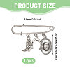 12Pcs West Cowboy Steel Heavy Duty Safety Pins Brooch JEWB-CA00007-2