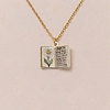 Brass Enamel Book Pendant Necklaces for Women KK-CBAF5B9-01G-04-1