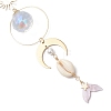 Fishtail Glass Hanging Ornaments HJEW-JM03173-4