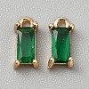 Golden Plated Brass Cubic Zirconia Charms ZIRC-WH0015-01G-02-1