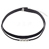 4Pcs 2Styles Alloy Round & Black Velvet Double Layer Choker Necklaces NJEW-WH20002-11A-6