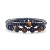 Volcano Stone Black Gallstone Bracelet Set Combination Hip Hop Elastic Bracelet Bracelet Bracelet MV1317-2-1