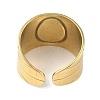 Ion Plating(IP) 304 Stainless Steel Enamel Oval Cuff Finger Rings RJEW-L107-080B-G-3
