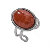 Oval Natural Red Jasper Finger Rings RJEW-M062-02P-14-2