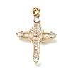 Brass Micro Pave Clear Cubic Zirconia Pendants CU-CBA9883-04B-G-1
