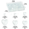 48Pcs 6 Styles Transparent Heart Glass Cabochons GGLA-FS0001-07-4