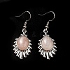 Natural Rose Quartz Teardrop Dangle Earrings EJEW-K246-01P-02-3