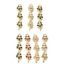 Brass Pave Cubic Zirconia Flower Connector Charms CU-E002-07G-1