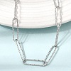5MM 304 Stainless Steel Textured Paperclip Chain Necklaces for Women Men SA-CBA37BC-20P-2