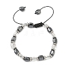 Natural Quartz Crystal & Non-magnetic Synthetic Hematite Beaded Braided Bead Bracelets for Men Women BJEW-Z148-08P-01-2