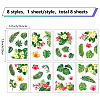 8 Sheets 8 Styles PVC Waterproof Wall Stickers DIY-WH0345-224-2