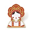 Ethnic Folk Girl Enamel Pins AL-Z002-01G-01-1