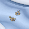 2Pcs Brass Micro Pave Cubic Zirconia Charms ZIRC-LP0001-35-1