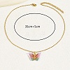 Plastic Butterfly Pendant Necklace with Golden Stainless Steel Chains XQ2799-2-4