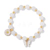 Natural White Jade Round Beads Stretch Bracelets RY7989-5-1