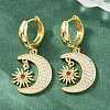 Brass Micro Pave Cubic Zirconia Hoop Dangle Earrings KK-CBA8324-05A-G-1