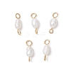 Natural Cultured Freshwater Pearl Potato Links Connector Charms PALLOY-JF04173-02-1