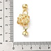 Rack Plating Brass Pave Clear Cubic Zirconia Fold Over Clasps KK-E084-13G-3