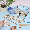 6Pcs Wood Knitting Needle Gauge Guide Pendant Decorations HJEW-BC00112-3