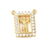 Religion Brass Micro Pave Cubic Zirconia Pendants KK-E799-02C-G-1
