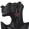Electroplate Glass Beads Star Dangle Earrings EJEW-TA00667-2