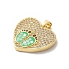 Rack Plating Brass Cubic Zirconia Pendants KK-K385-63G-3