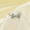 Bowknot 304 Stainless Steel Open Cuff Rings for Women RJEW-G338-08P-3