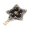 Natural Black Onyx(Dyed & Heated) Star Pendants PALLOY-JF03116-01-4