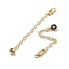 Brass Enamel ABS Imtation Pearl End with Chain KK-B129-27G-02-2