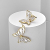 Butterfly Brass Enamel Stud Earrings for Women EJEW-Q391-30G-1