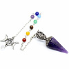 Natural Amethyst Cone Dowsing Pendulum Big Pendants PW-WG045A2-05-1