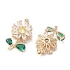 Brass Micro Pave Cubic Zirconia Rotatable Pendants KK-A287-02G-2
