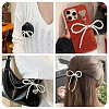 8Pcs 4 Styles Plastic Imitation Pearl Beaded Bowknot Ornament Accessories KY-TA0001-40-7