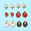 12Pcs 6 Styles Alloy Enamel Pendants FIND-FS0002-05-6