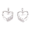 Brass Micro Pave Clear Cubic Zirconia Charms ZIRC-O035-28P-2