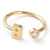 Brass Micro Pave Clear Cubic Zirconia Cuff Rings RJEW-J074-01G-B-1