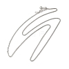 Anti-Tarnish Rhodium Plated 925 Sterling Silver Wheat Chains Necklace for Women STER-I021-02A-P-4