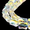 AB Color Plated Transparent Glass Beads Strands EGLA-P051-06A-A09-4