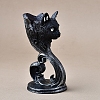 Cat Head Gothic Style Resin Crystal Ball Holders WICR-PW0016-03-4