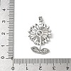 Brass Micro Pave Clear Cubic Zirconia Pendants KK-F924-12P-3