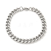 Non-Tarnish 201 Stainless Steel Cuban Link Chain Bracelets for Women and Men BJEW-F473-04P-03-1